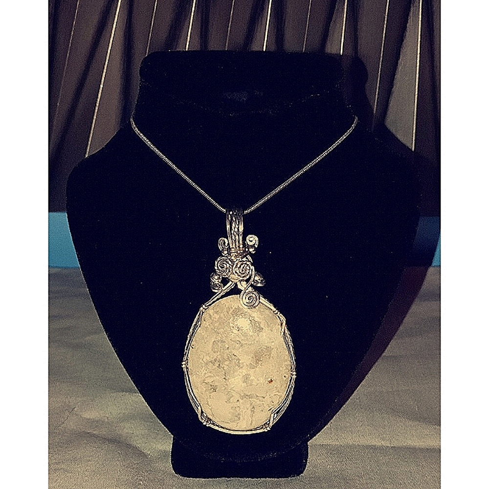Vintage Artisan Sterling Silver Jasper Pendant